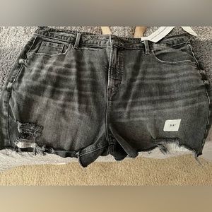 Old Navy black distressed shorts, Size 16